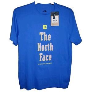 Mens The North Face Short Sleeve Blue T-Shirt New NWT Size Medium M